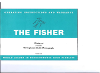 Fisher FUTURA-F-5593 - Owners Manual